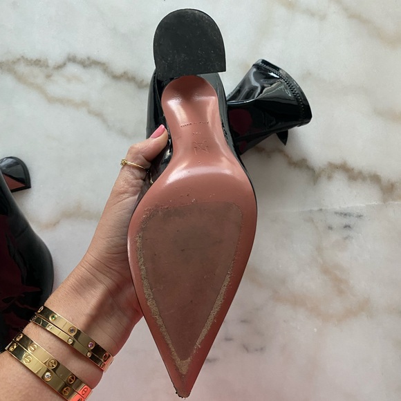 Amina Muaddi patent leather black boots 39.5 - Picture 3 of 8